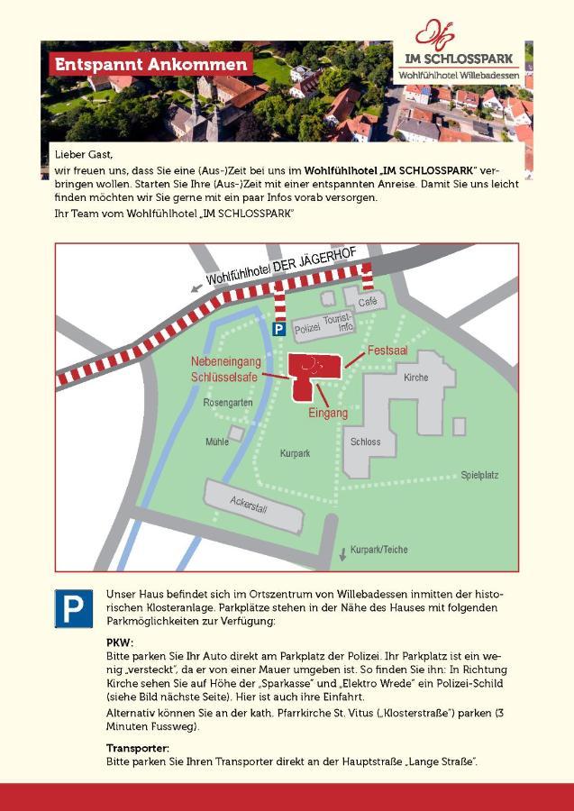 Wohlfuehlhotel Im Schlosspark - Self Checkin 빌레바데센 외부 사진